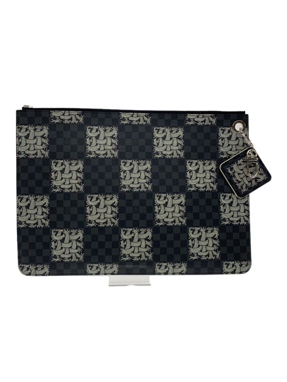 Louis Vuitton Pochette VoyageDamier Graphite Pouch Leather Black
